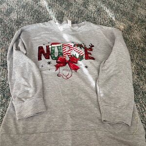 Gray Nurse Christmas Sweatshirt